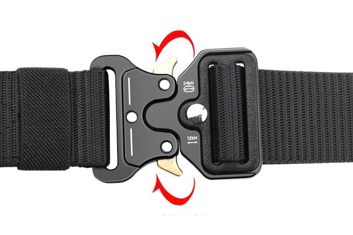 Nylon Tactical Belt Quick-Release for Outdoor Work Daily - Black - Image 7