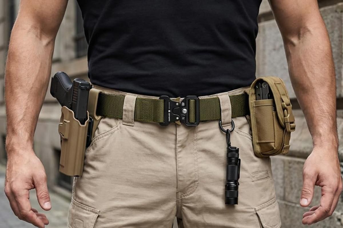 Nylon Tactical Belt Quick-Release for Outdoor Work Daily - Army Green - Image 3