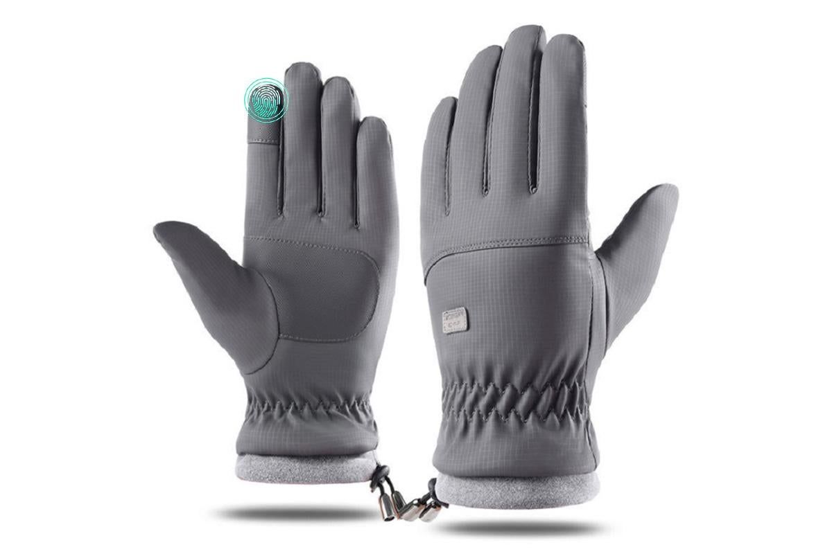 Winter Water Repellent Ski Snow Warm Gloves with Touchscreen Fingers - Gray - Image 1