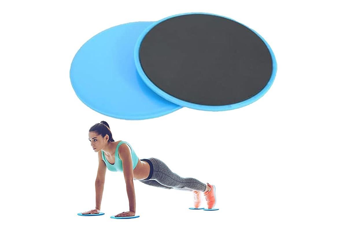 2PCS Gym Training Fitness Exercise Glider Slide Discs Core Slider Workout -Blue - Image 1