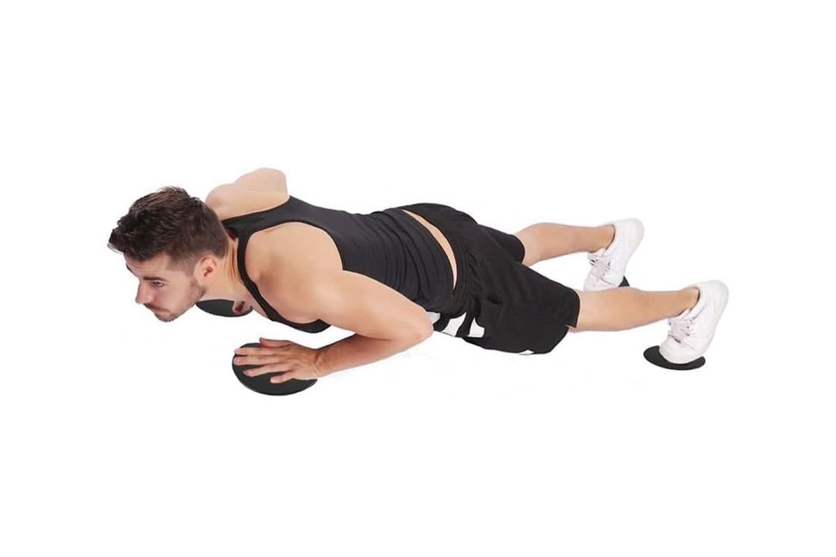 2PCS Gym Training Fitness Exercise Glider Slide Discs Core Slider Workout -Black - Image 3