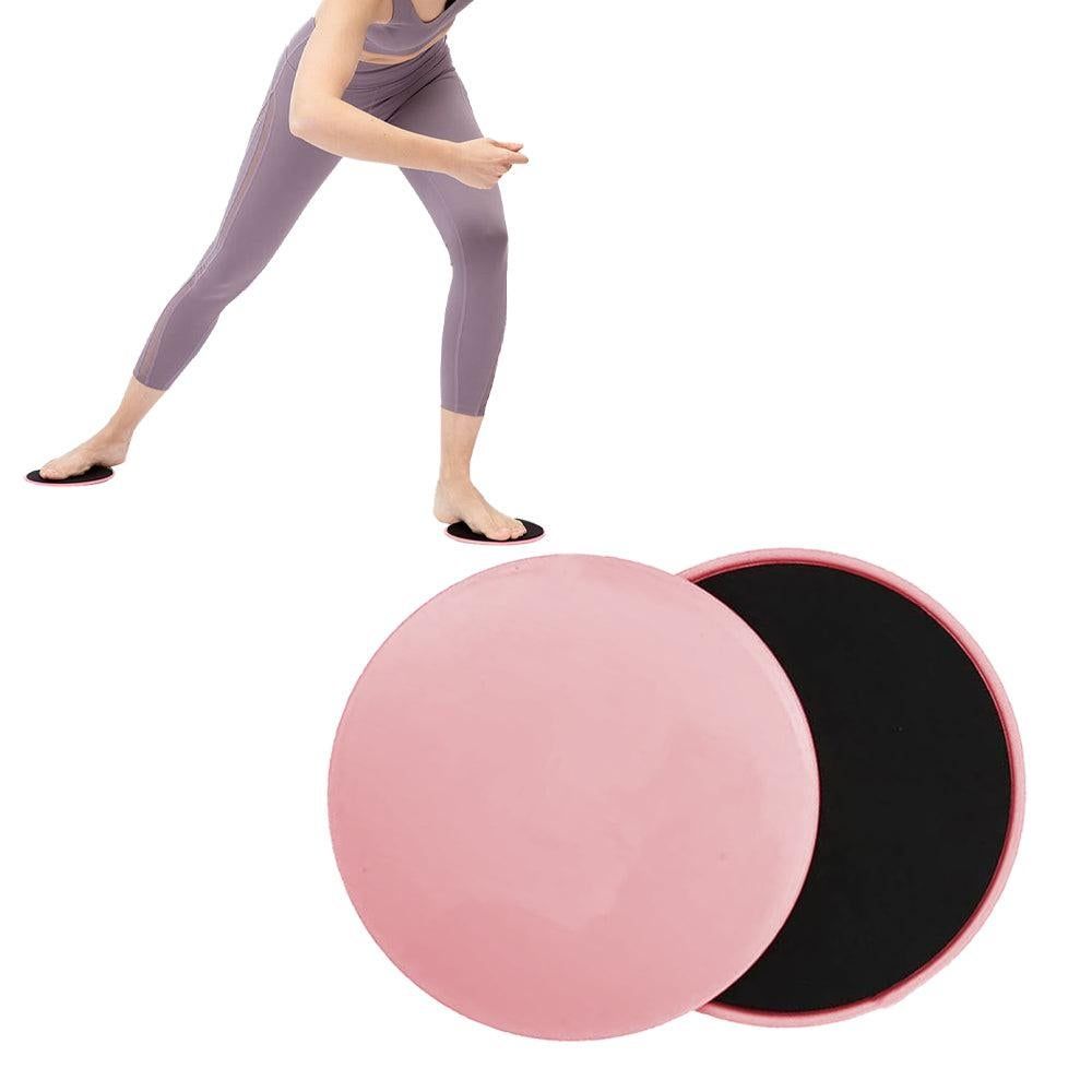 2PCS Gym Training Fitness Exercise Glider Slide Discs Core Slider Workout -Pink - Image 4