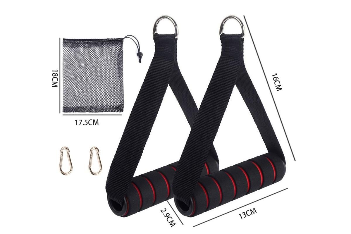 Yoga Strength Trainer Pull Down Home Gym Exercise Handles Replacement Fitness Equipment for Pilates -Red - Image 4