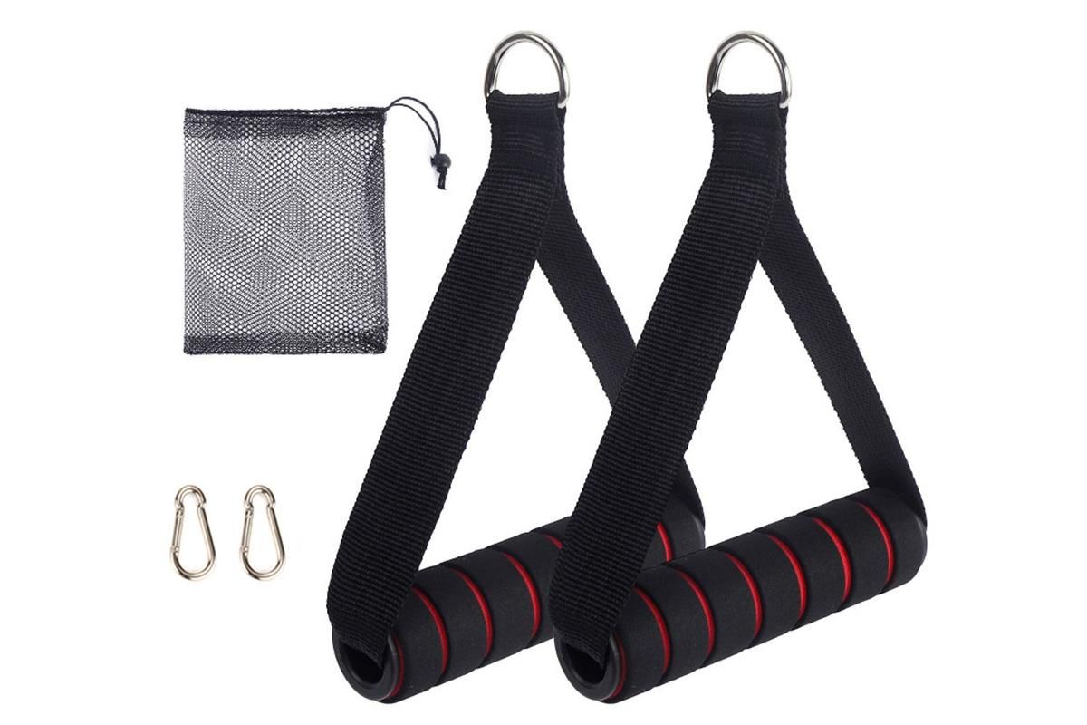 Yoga Strength Trainer Pull Down Home Gym Exercise Handles Replacement Fitness Equipment for Pilates -Red - Image 7