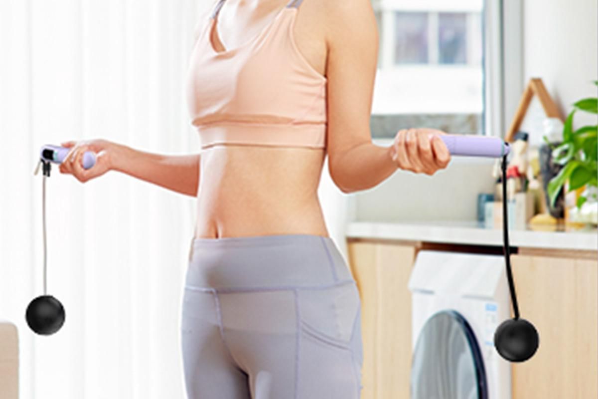Smart Digital Jump Rope for Accurately Counts Jumps Sets Goals and Monitors Progress -Purple - Image 3