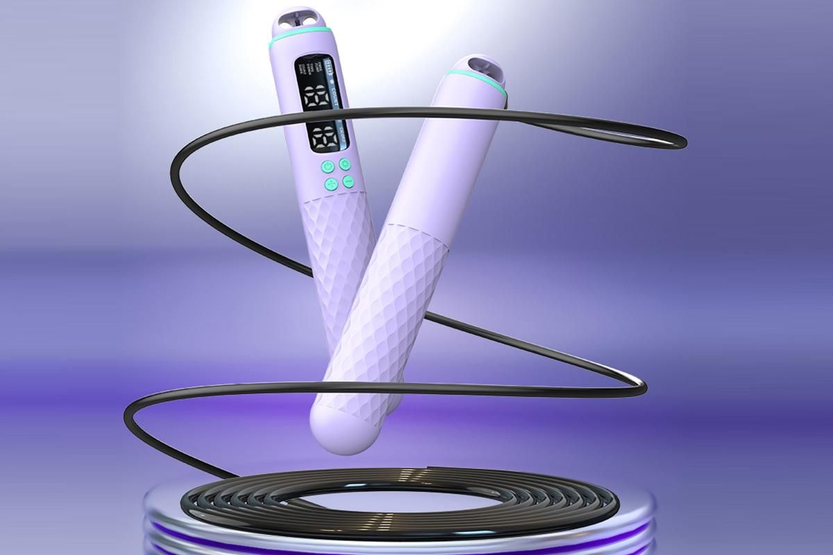 Smart Digital Jump Rope for Accurately Counts Jumps Sets Goals and Monitors Progress -Purple - Image 6