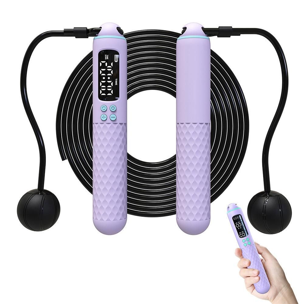 Smart Digital Jump Rope for Accurately Counts Jumps Sets Goals and Monitors Progress -Purple - Image 8