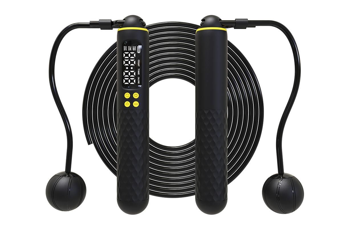 Smart Digital Jump Rope for Accurately Counts Jumps Sets Goals and Monitors Progress -Black - Image 1