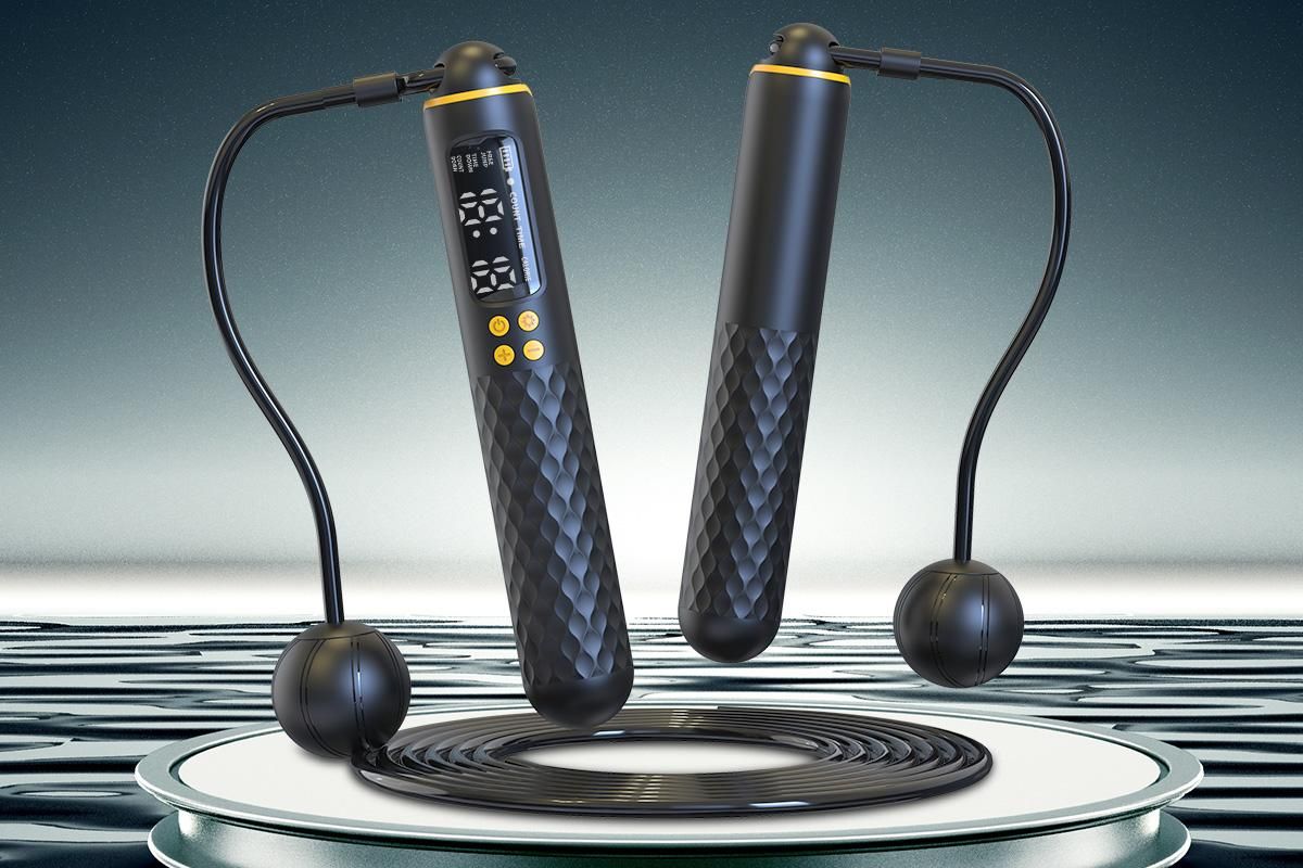 Smart Digital Jump Rope for Accurately Counts Jumps Sets Goals and Monitors Progress -Black - Image 2