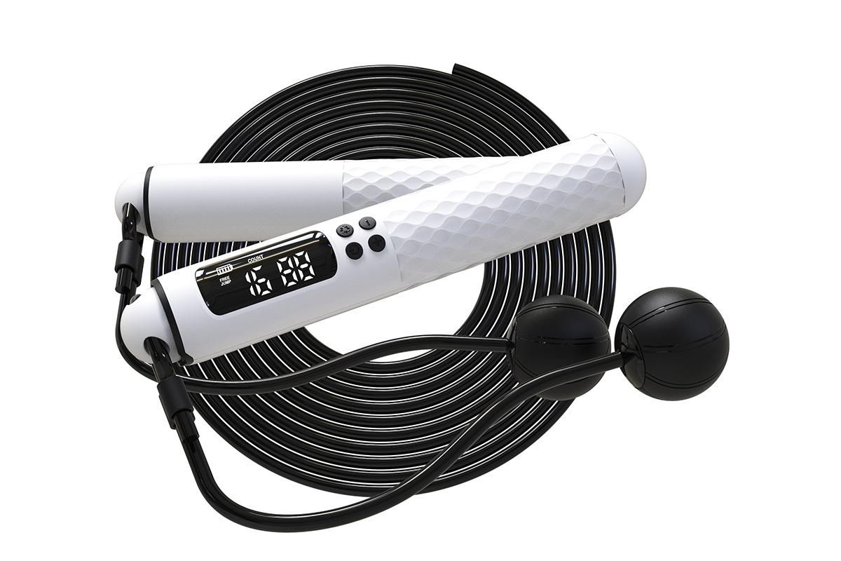 Smart Digital Jump Rope for Accurately Counts Jumps Sets Goals and Monitors Progress -White - Image 2