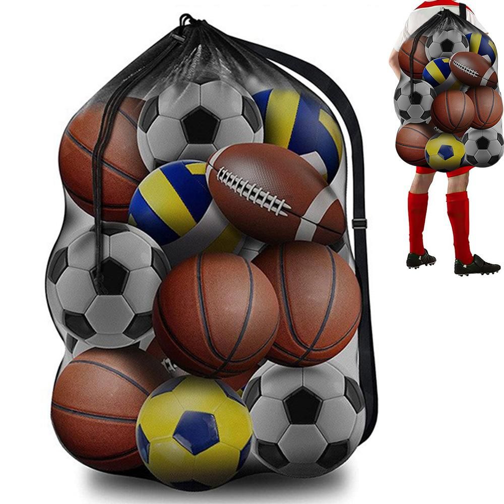 Extra Large Sport Ball Bag Heavy Duty Breathable Mesh Storage Bag With Adjustable Shoulder Strap - Style 1 - Image 6