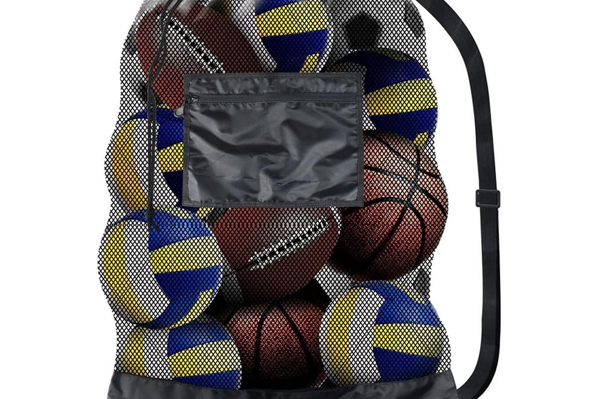 Extra Large Sport Ball Bag Heavy Duty Breathable Mesh Storage Bag With Adjustable Shoulder Strap - Style 2 - Image 4