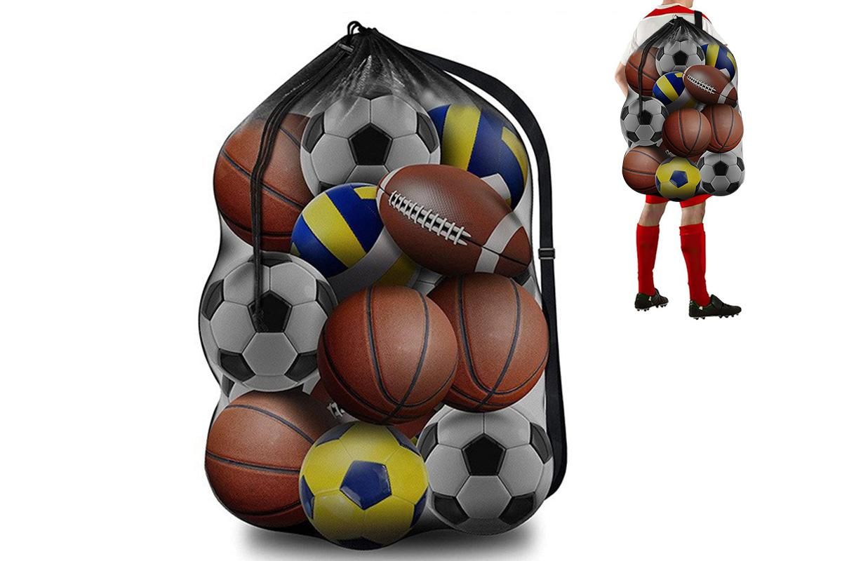 Extra Large Sport Ball Bag Heavy Duty Breathable Mesh Storage Bag With Adjustable Shoulder Strap - Style 2 - Image 8