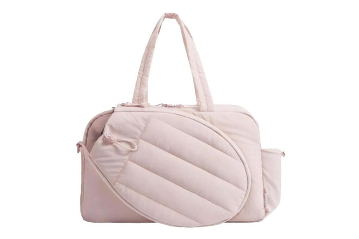 Womens Tennis Gym Bag Sports Tote Fits Two Rackets with Shoe Compartment - Pink - Image 2