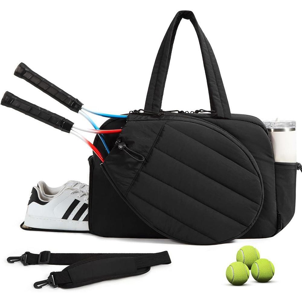 Womens Tennis Gym Bag Sports Tote Fits Two Rackets with Shoe Compartment - Pink - Image 7