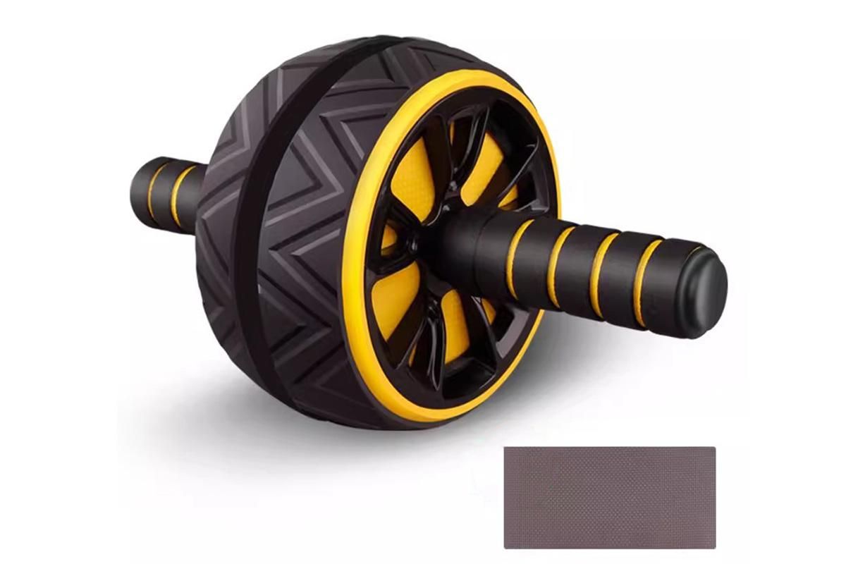 Wide Ab Roller Wheel for Home Gym Core Training - Yellow - Image 2