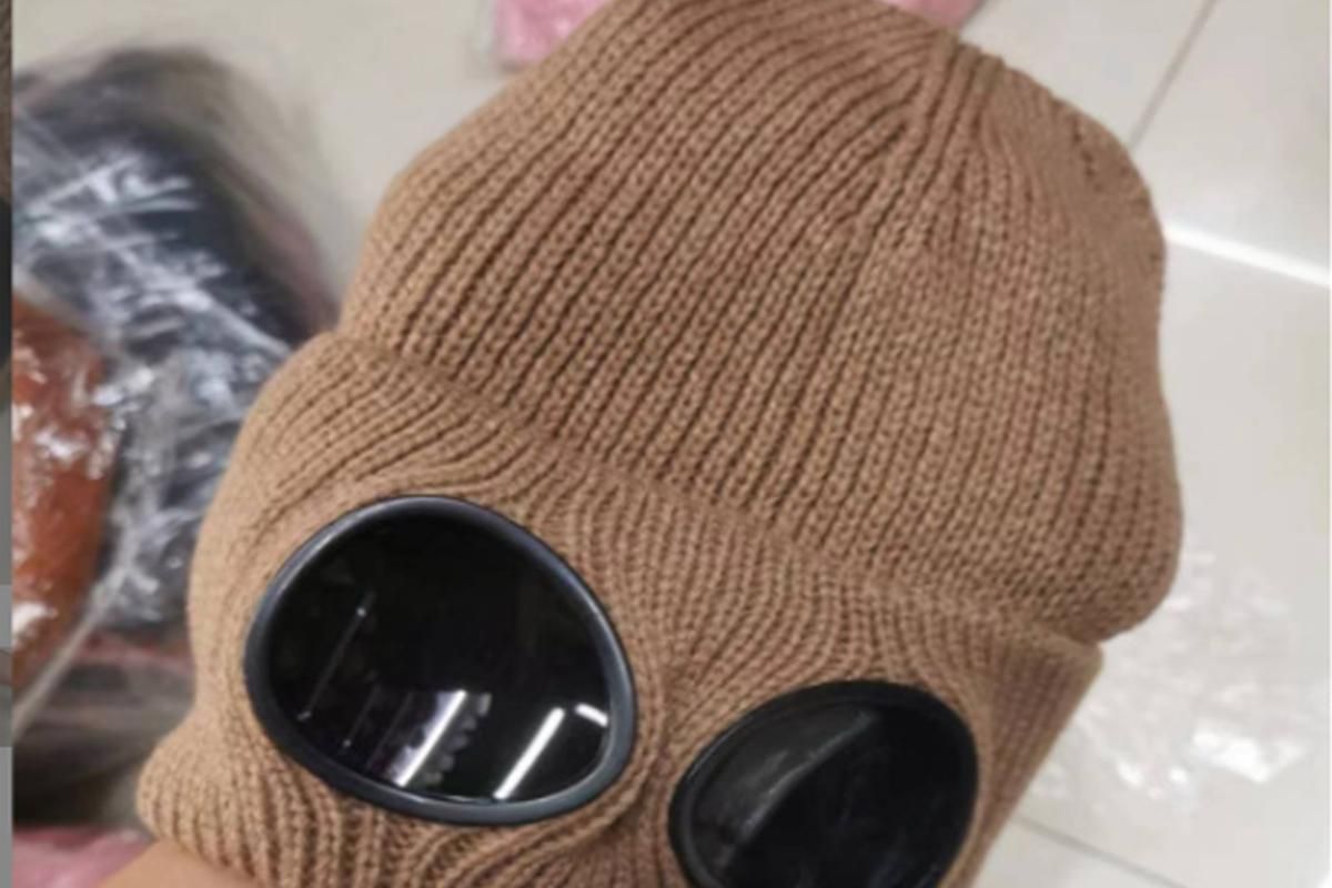 Winter Ski Hat with Goggles - Thermal Knit Beanie for Men & Women - Khaki - Image 2