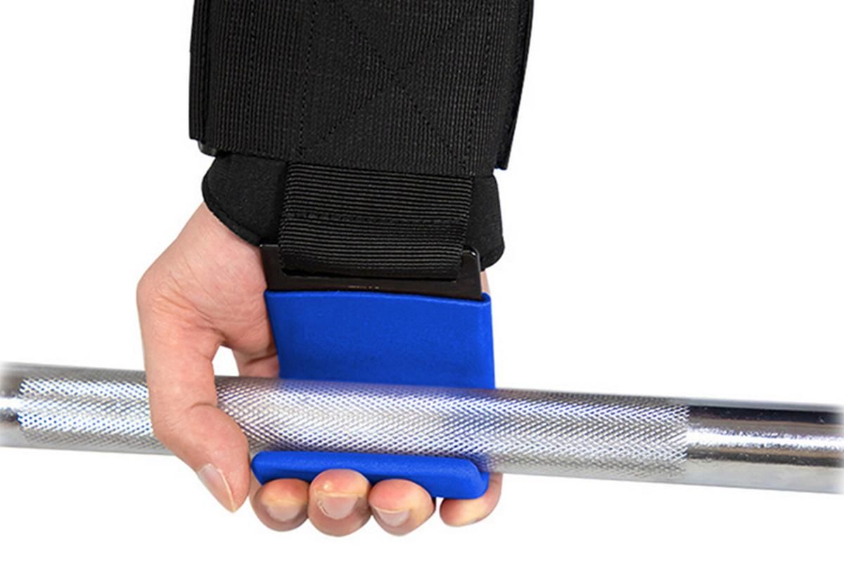 2pcs Weight Lifting Hook Hand Grip Support Wrist Straps Powerlifting Grips Gym Gloves(Blue) - Image 1