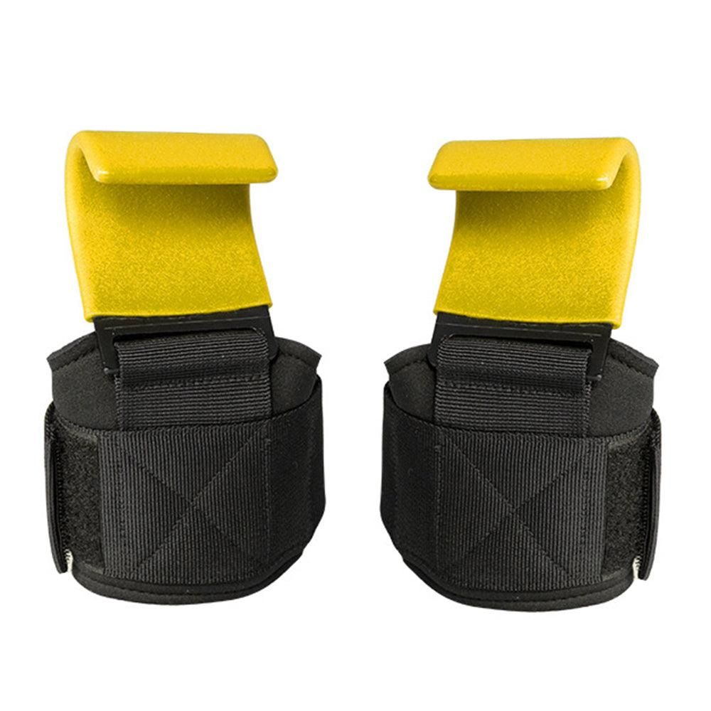 2pcs Weight Lifting Hook Hand Grip Support Wrist Straps Powerlifting Grips Gym Gloves(Yellow) - Image 5