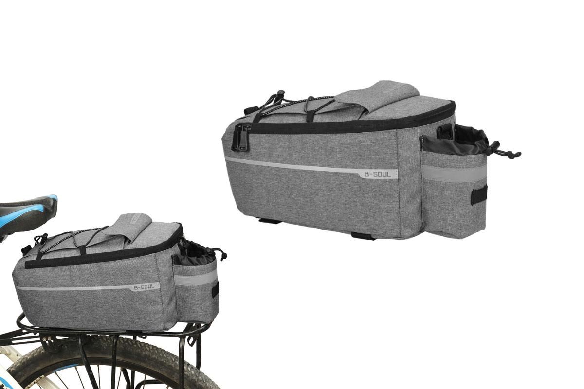 Cycling Rear Rack Water-resistant Storage Bottle Luggage Bag Bike Rear Pannier Bag - Grey - Image 1