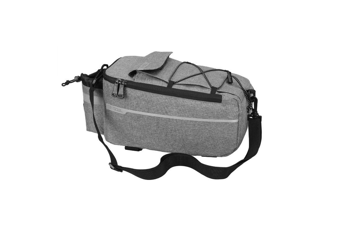 Cycling Rear Rack Water-resistant Storage Bottle Luggage Bag Bike Rear Pannier Bag - Grey - Image 3
