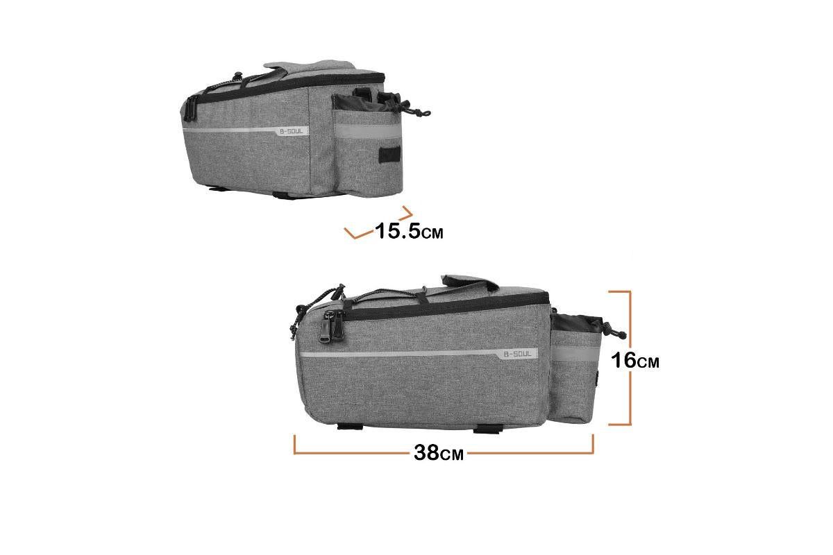 Cycling Rear Rack Water-resistant Storage Bottle Luggage Bag Bike Rear Pannier Bag - Grey - Image 4