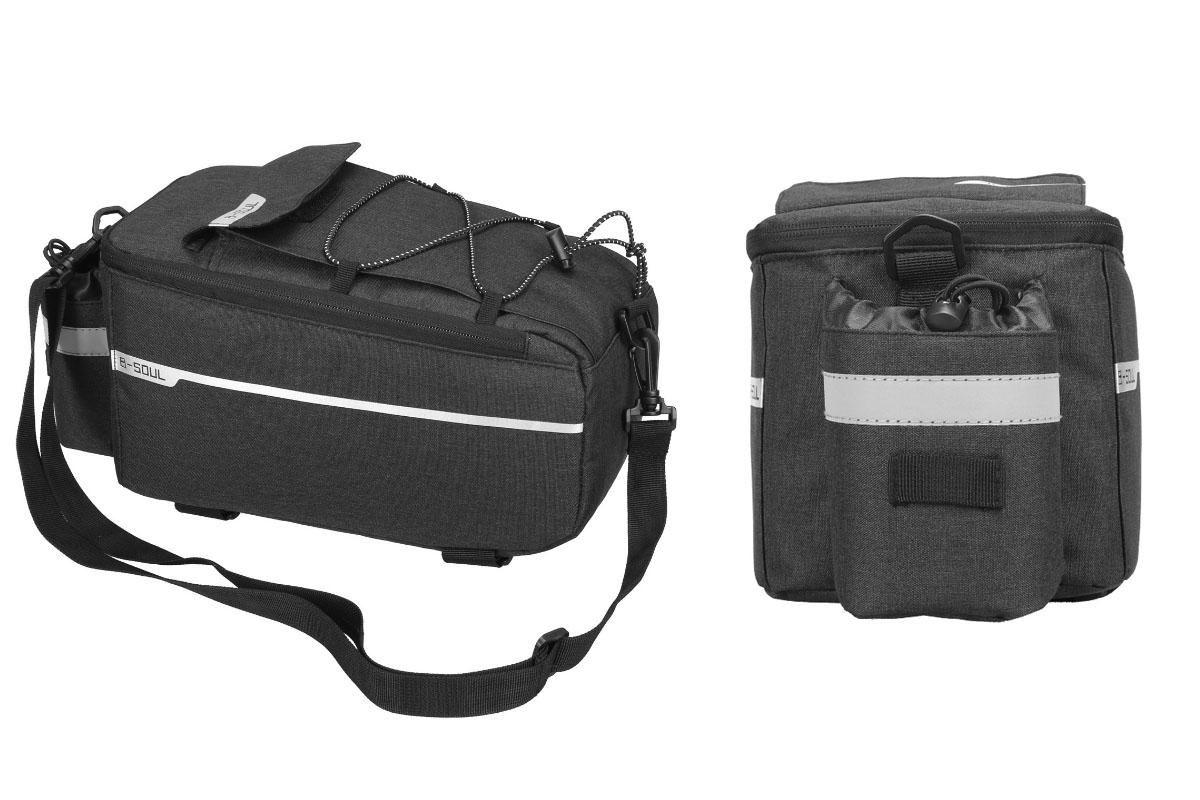 Cycling Rear Rack Water-resistant Storage Bottle Luggage Bag Bike Rear Pannier Bag - Black - Image 3