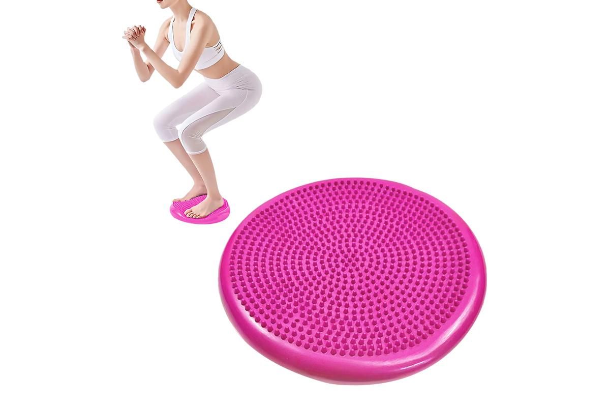 Yoga Training Mat Exercise Balance Stability Cushion Yoga Training Accessories -Rose Red - Image 1