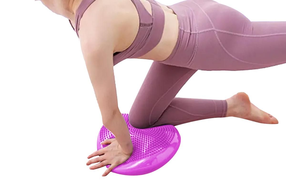 Yoga Training Mat Exercise Balance Stability Cushion Yoga Training Accessories -Rose Red - Image 3
