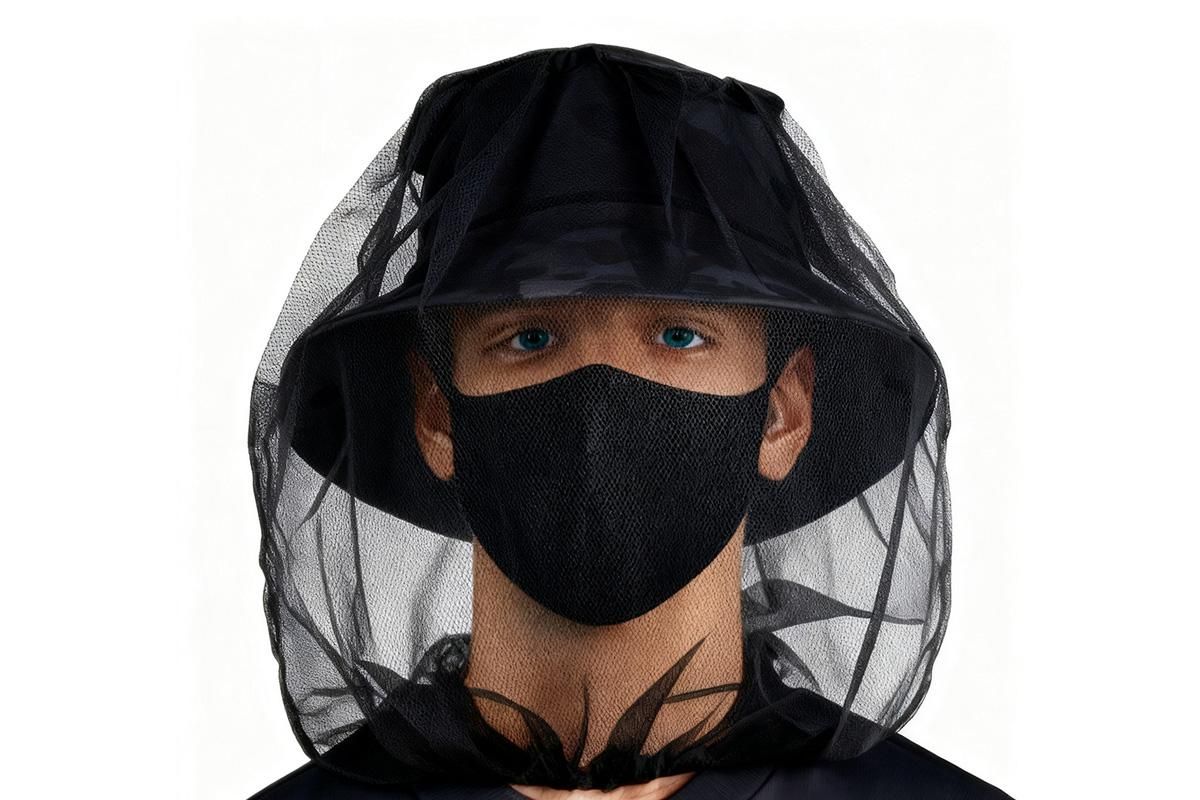 5Pcs Mosquito Head Net Bug Net Hat for Camping Hiking Fishing Gardening - Black - Image 5