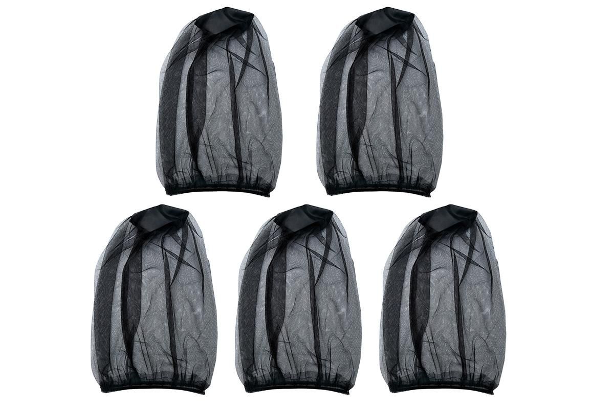 5Pcs Mosquito Head Net Bug Net Hat for Camping Hiking Fishing Gardening - Black - Image 7