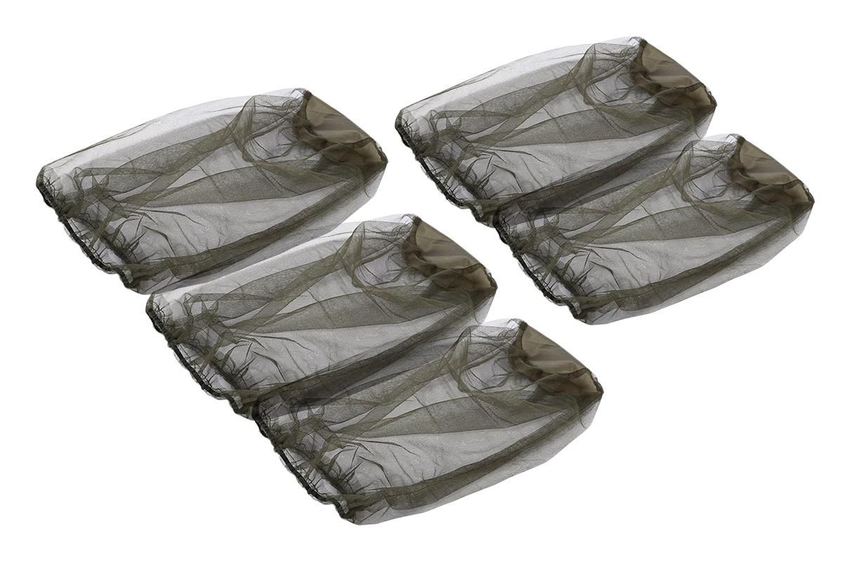 5Pcs Mosquito Head Net Bug Net Hat for Camping Hiking Fishing Gardening - Army Green - Image 3