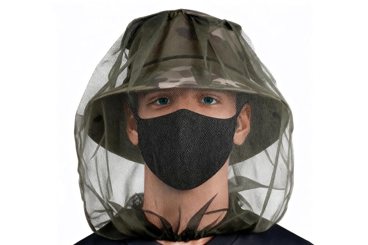 5Pcs Mosquito Head Net Bug Net Hat for Camping Hiking Fishing Gardening - Army Green - Image 5