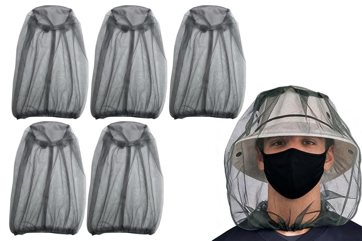 5Pcs Mosquito Head Net Bug Net Hat for Camping Hiking Fishing Gardening - Army Green - Image 8