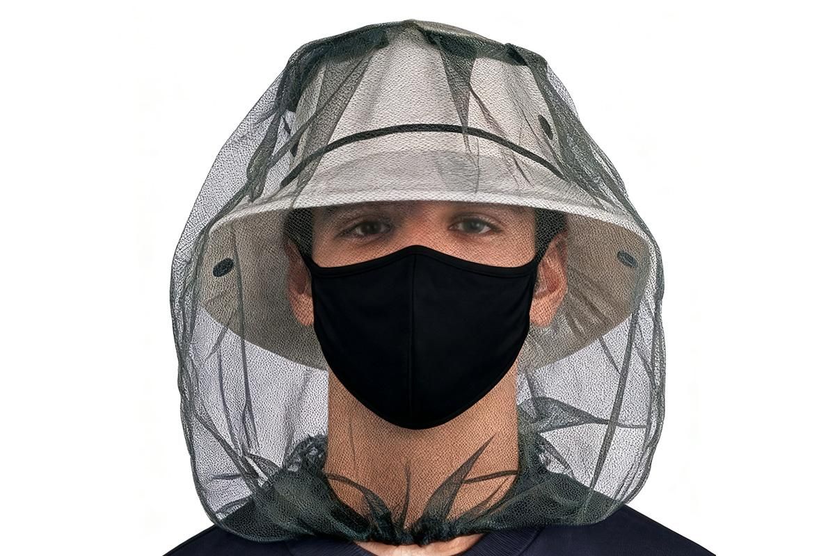 5Pcs Mosquito Head Net Bug Net Hat for Camping Hiking Fishing Gardening - Light Gray - Image 4