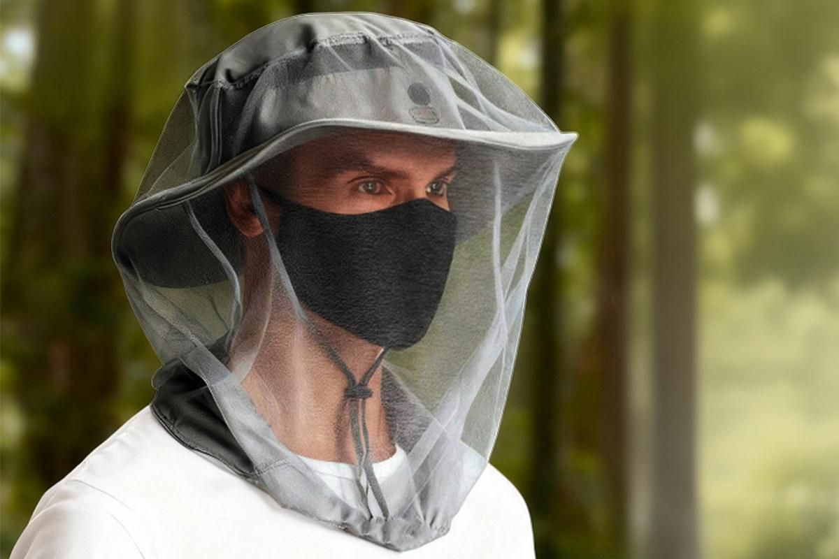 5Pcs Mosquito Head Net Bug Net Hat for Camping Hiking Fishing Gardening - Light Gray - Image 6