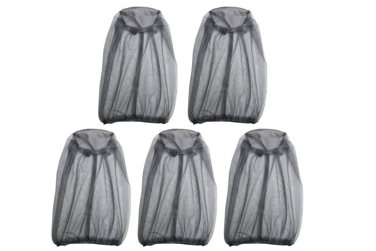 5Pcs Mosquito Head Net Bug Net Hat for Camping Hiking Fishing Gardening - Light Gray - Image 7