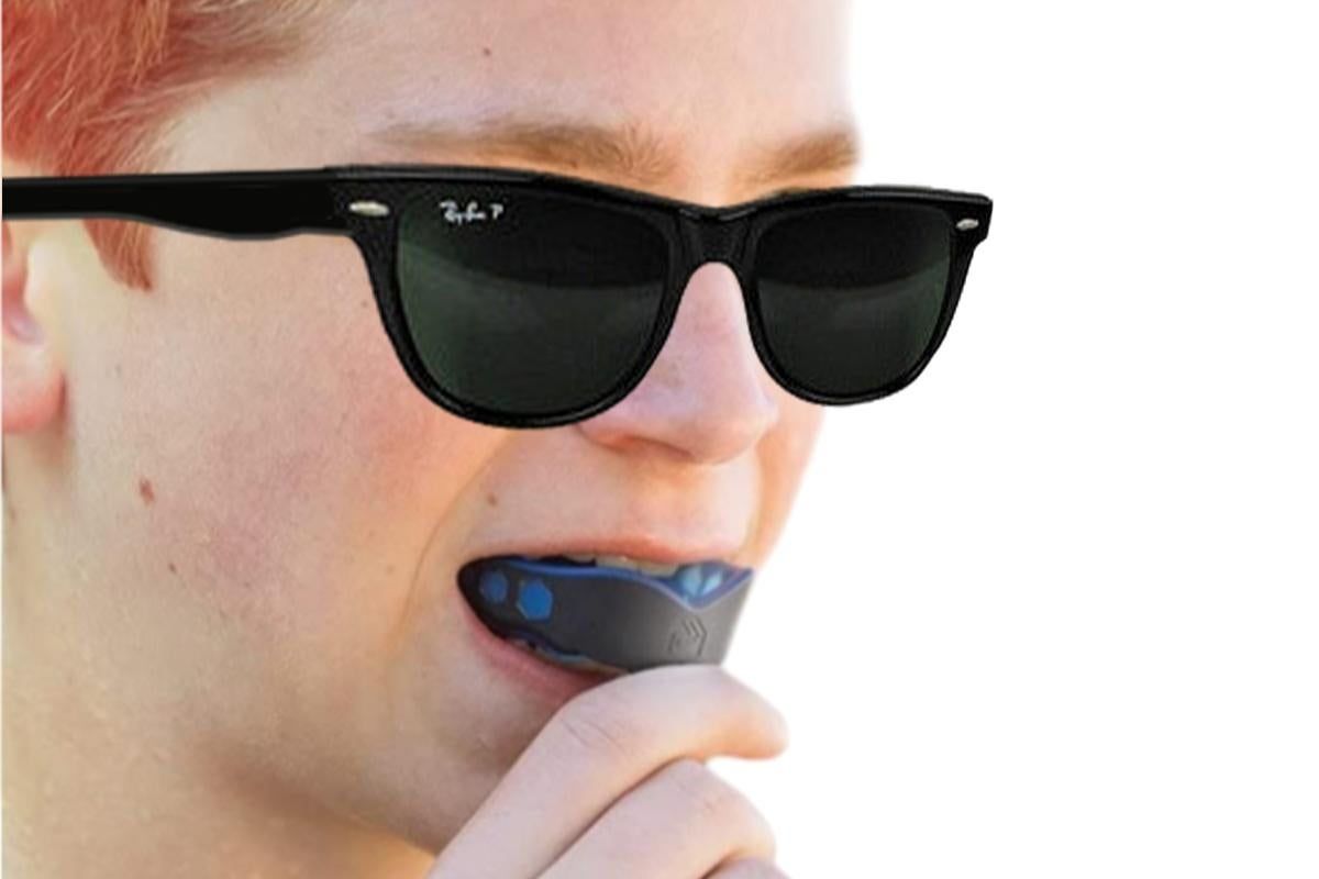2Pcs Professional Sports Mouthguard Teeth with Strap EVA Sports Mouth Guards -Blue with Black - Image 4