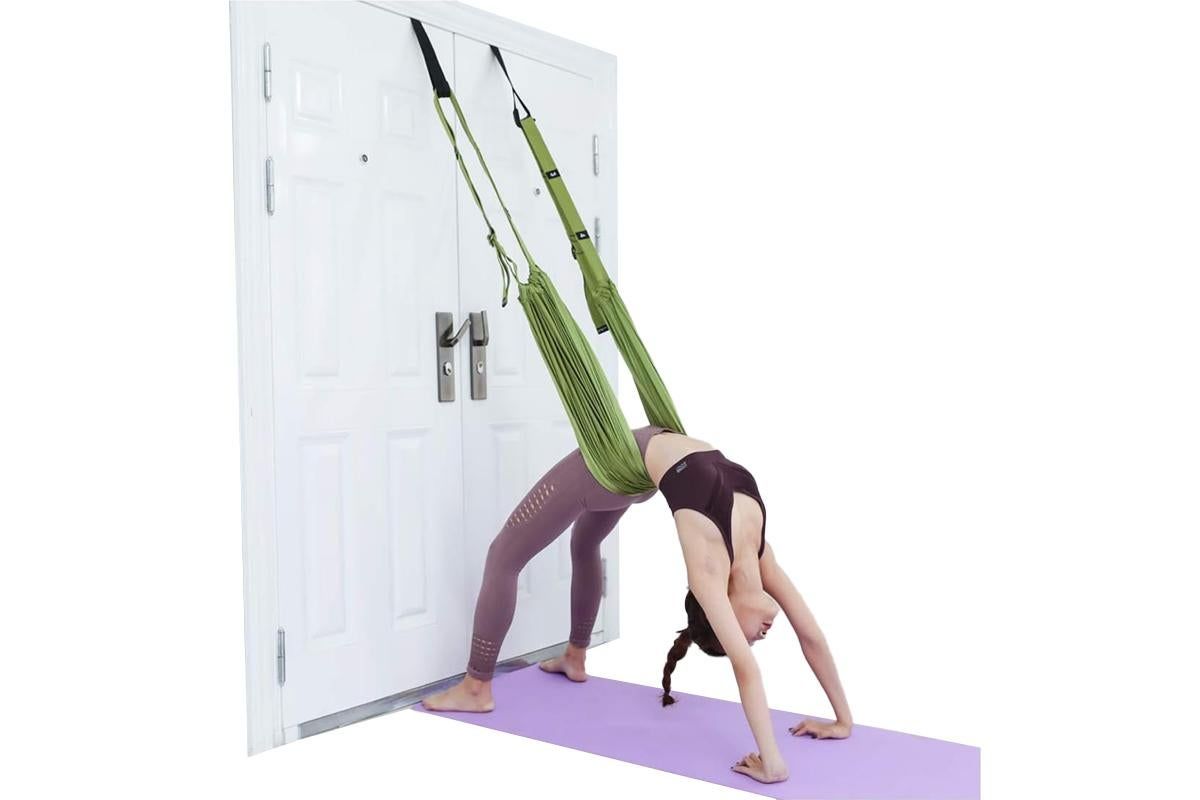 Stretching Exercise Belt Ballet Band Leg with Door Anchor Flexibility Trainer for Dance Aerial Yoga Ballet -Green - Image 3