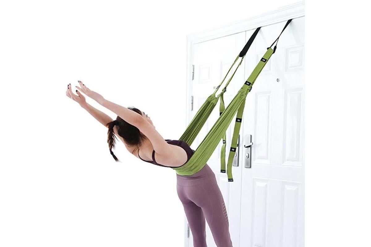 Stretching Exercise Belt Ballet Band Leg with Door Anchor Flexibility Trainer for Dance Aerial Yoga Ballet -Green - Image 4
