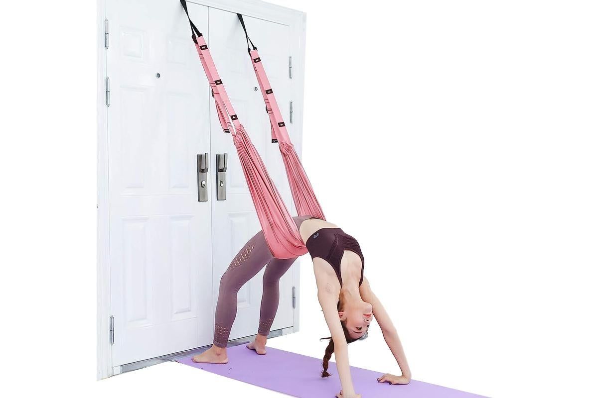 Stretching Exercise Belt Ballet Band Leg with Door Anchor Flexibility Trainer for Dance Aerial Yoga Ballet -Pink - Image 3