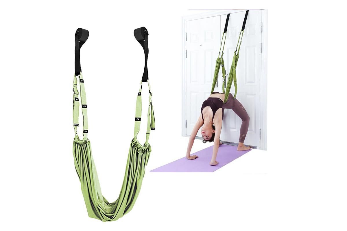 Stretching Exercise Belt Ballet Band Leg with Door Anchor Flexibility Trainer for Dance Aerial Yoga Ballet -Purple - Image 5
