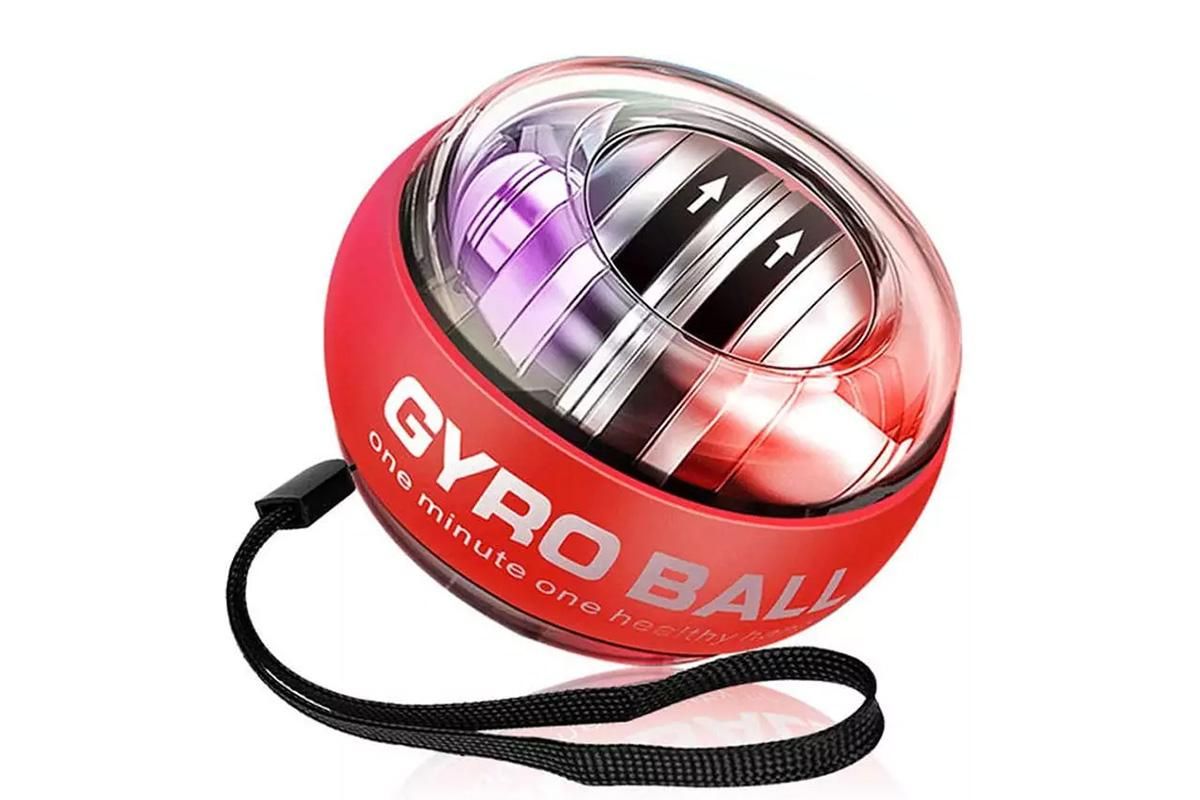 LED Wrist Ball Trainer Auto-Start Wrist Strengthener Gyroscopic Forearm Exerciser Gyro Ball for Strengthen Arms Muscles Wrist -Red - Image 1