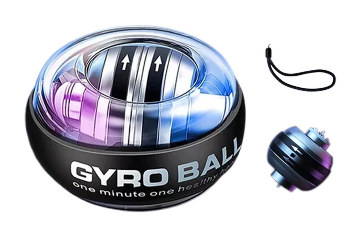 LED Wrist Ball Trainer Auto-Start Wrist Strengthener Gyroscopic Forearm Exerciser Gyro Ball for Strengthen Arms Muscles Wrist -Red - Image 4