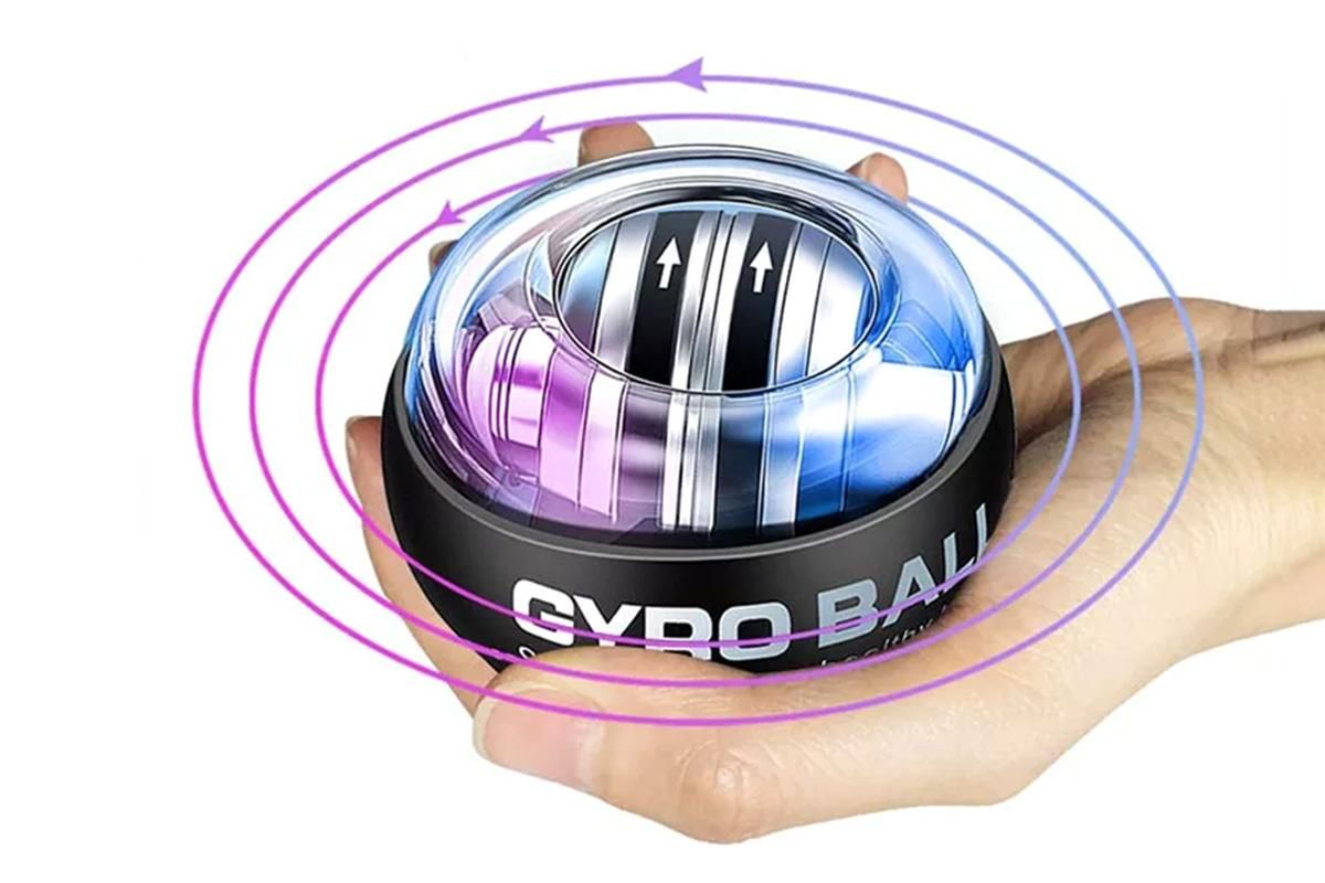 LED Wrist Ball Trainer Auto-Start Wrist Strengthener Gyroscopic Forearm Exerciser Gyro Ball for Strengthen Arms Muscles Wrist -Black - Image 2