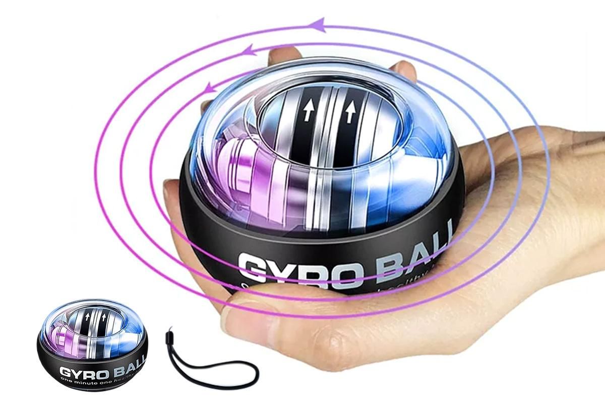 LED Wrist Ball Trainer Auto-Start Wrist Strengthener Gyroscopic Forearm Exerciser Gyro Ball for Strengthen Arms Muscles Wrist -Black - Image 3