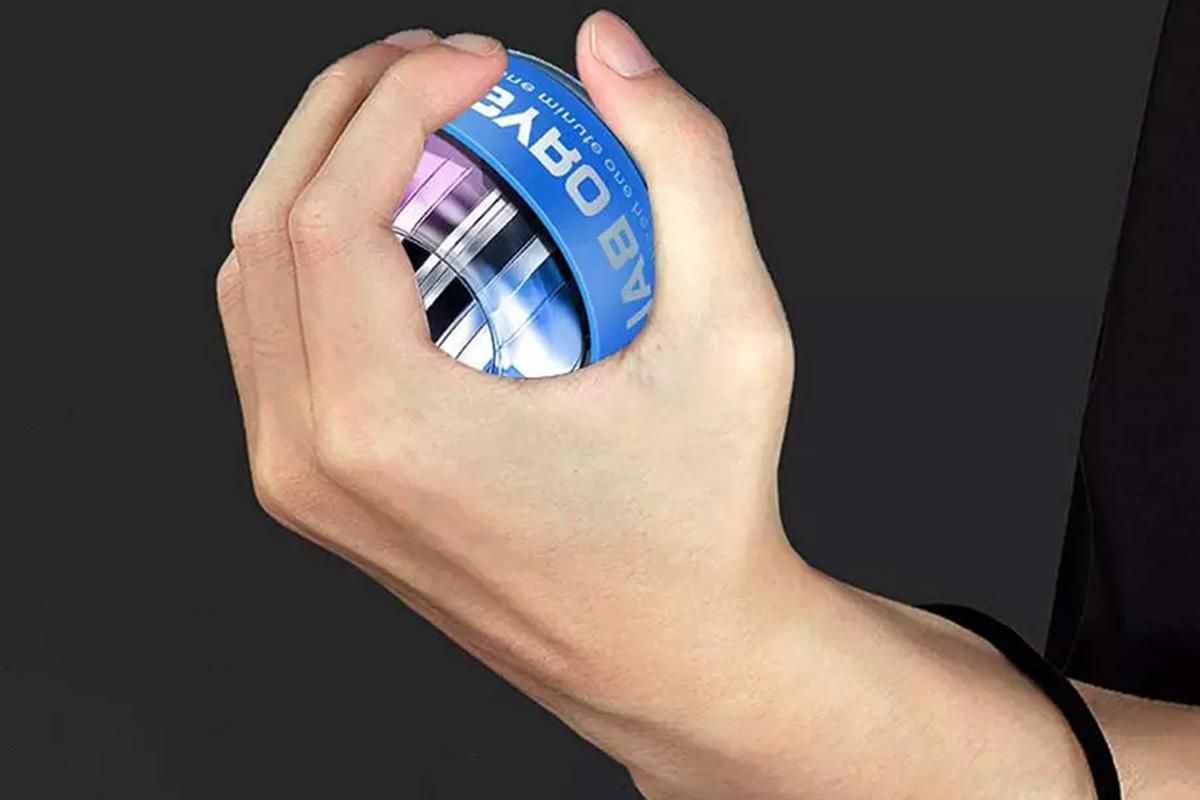 LED Wrist Ball Trainer Auto-Start Wrist Strengthener Gyroscopic Forearm Exerciser Gyro Ball for Strengthen Arms Muscles Wrist -Blue - Image 2