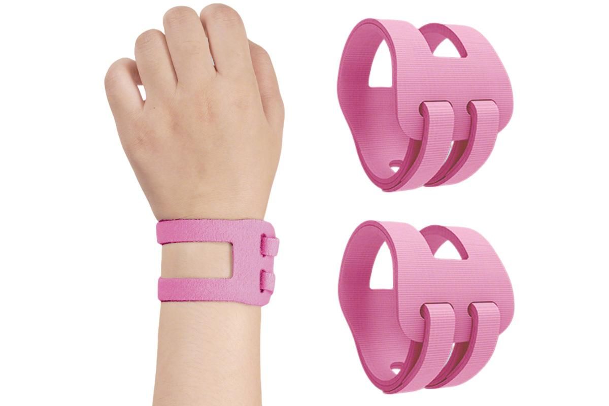 2PCS Ulnar Wrist Support Brace Adjustable for Sports Yoga Fitness - Pink - Image 1