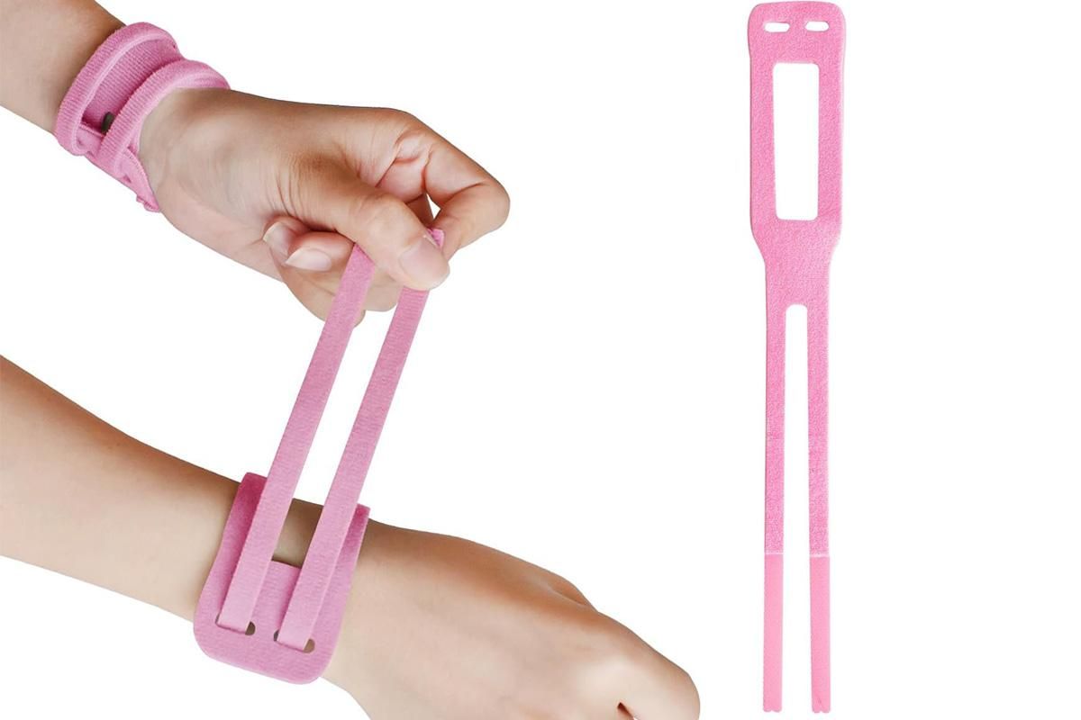 2PCS Ulnar Wrist Support Brace Adjustable for Sports Yoga Fitness - Pink - Image 4