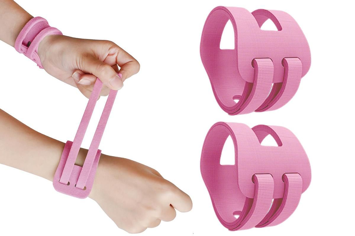 2PCS Ulnar Wrist Support Brace Adjustable for Sports Yoga Fitness - Pink - Image 8